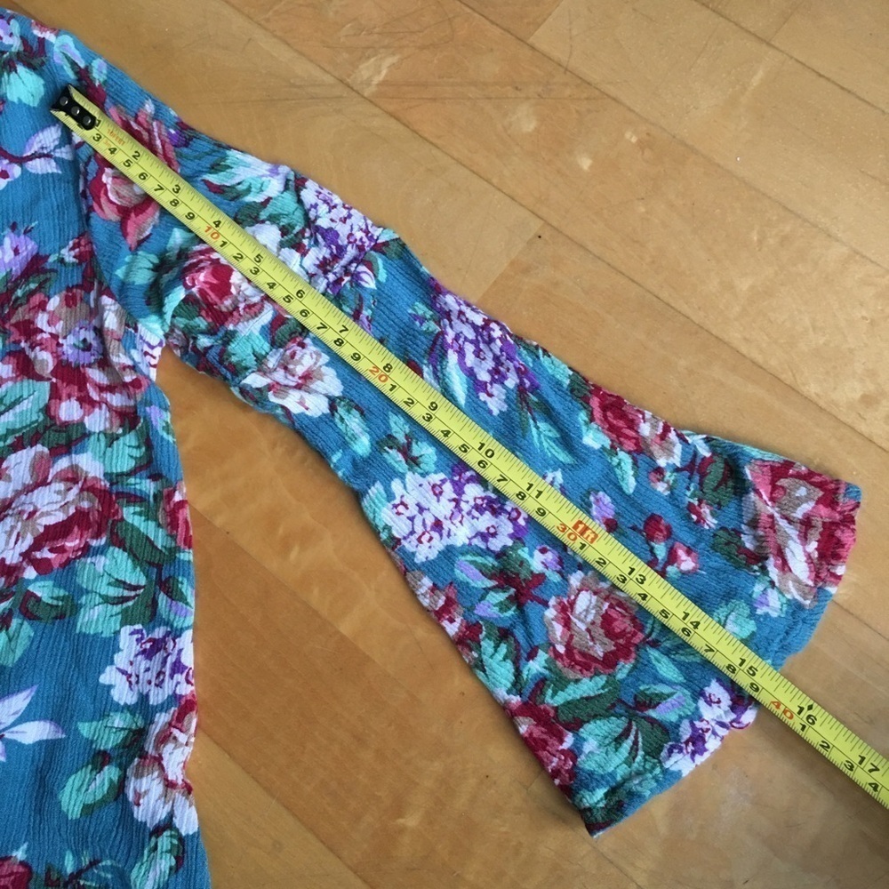 Umgee Teal Pink Floral Dress Tunic Size S - Picture 15 of 17